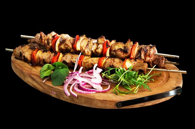 Summer foods-Meat and vegetable skewer